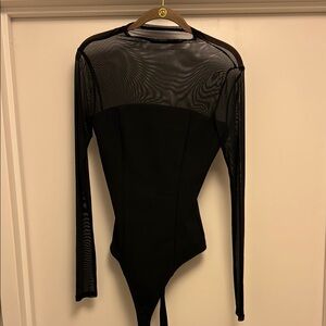 A&F Black Long Sleeve Mesh Bodysuit